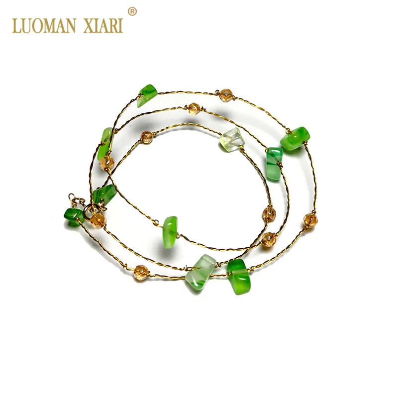 Оптовая продажа женский браслет из натурального зеленого агата аметиста цитрина