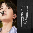 Серьги-гвоздики KPOP Jhope, модные серьги в стиле панк, ювелирные изделия из нержавеющей стали для мужчин и женщин, фанаты bangtan