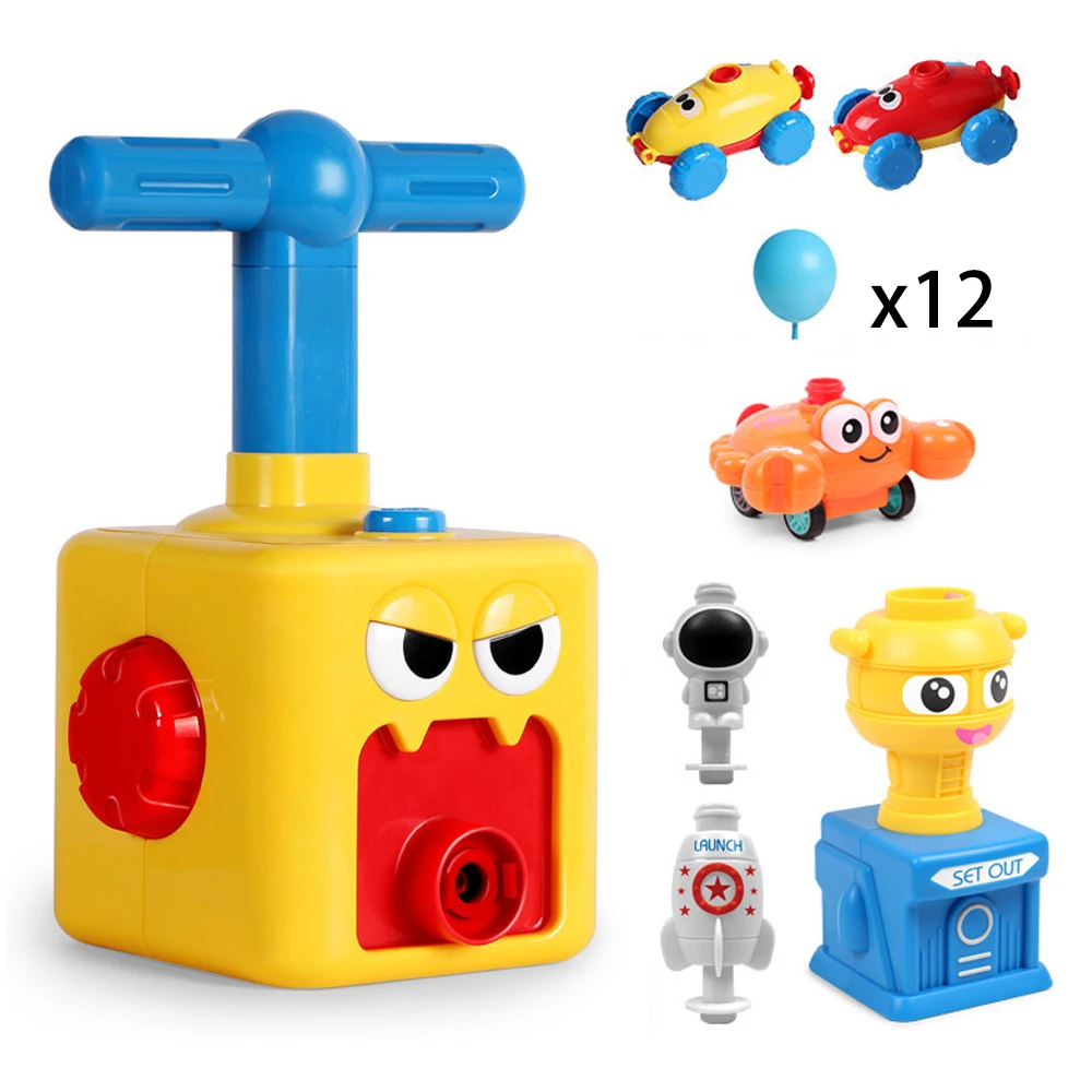 

New Children Air Balloon Powered Car Toys Inertial Launch Tower Rocket Toy Car Educational Experiment Kids Montessori Toys Gifts
