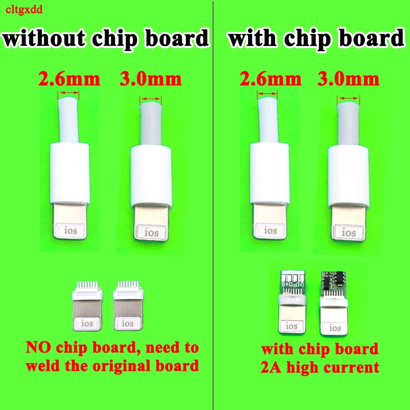 

4PCS/LOT Lightning Dock USB Plug with chip board or not Male connector welding Data OTG line interface DIY data cable For iphone