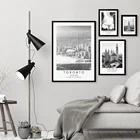 Плакаты и принты путешествий в Будапеште, Париже, Лондоне, черно-белые координаты, настенная живопись, настенные картины, домашний декор