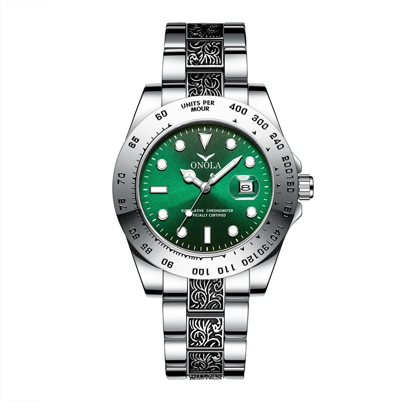 

Top Luxury Brand Onola Classic Fashion Retro Stainless Steel Men's Watch High-Quality Gold Watch Men's Simple and Unique Watch