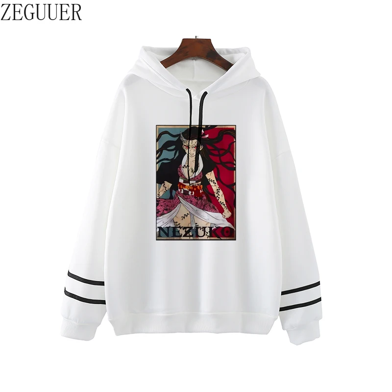 

Kimetsu No Yaiba Demon Slayer, забавные толстовки для женщин, новинка, крутые толстовки с капюшоном, крутой принт, Streeetwear, хип-хоп, женские топы, толстовка