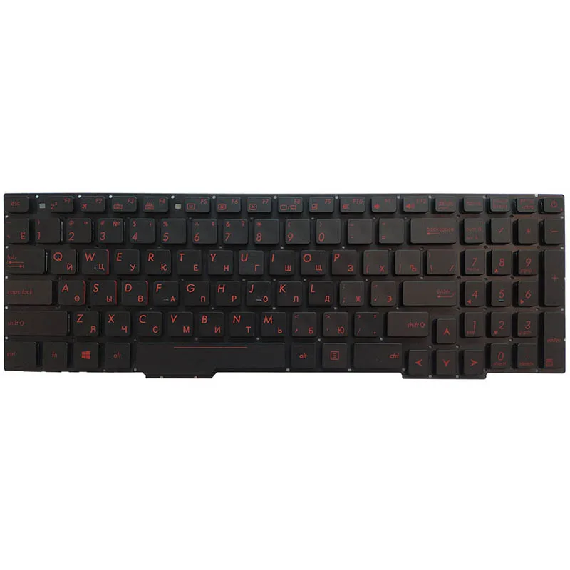Русская клавиатура для ноутбука ASUS GL753 GL753V GL753VE GL753VD с подсветкой Красного/белого