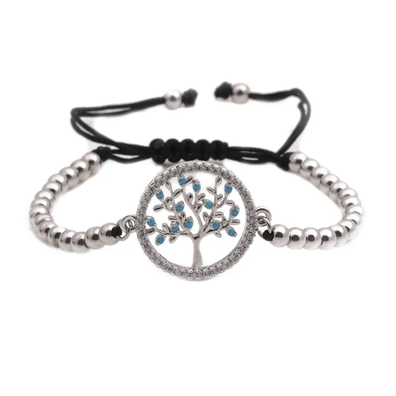 Браслет женский с белыми и синими фианитами 4 мм