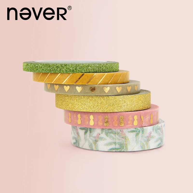 

Never Christmas Series Foil Washi Tape Set Cute Animal Deer Love Pineapple Planner Masking Tape Notebook Stationery Decoration