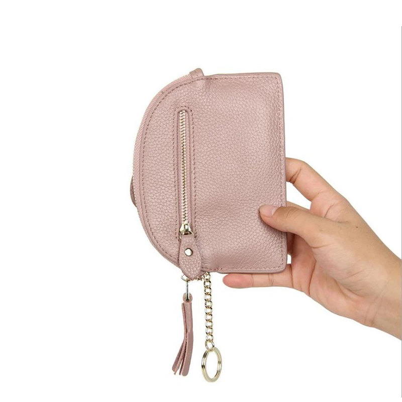 

2020 New Stylish Cute Elephant Zipper Coin Purse Genuine Leather Brand Designer Girls Casual Credit Card Wallet with Key Ring