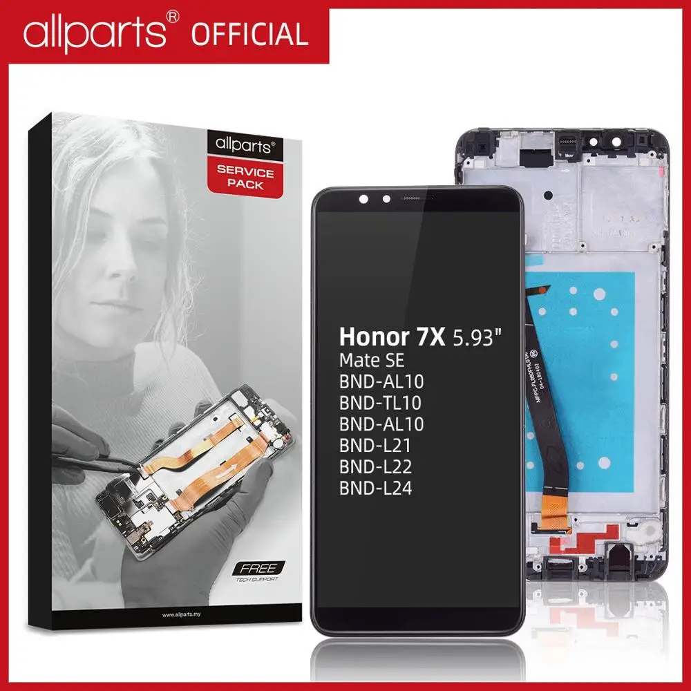 Дисплей для HUAWEI Honor 7X LCD в сборе с тачскрином на рамке Оригинал 5.93'' черный