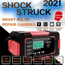 Full Automatic Car Battery Charger 12V Digital Display Battery Charger Power Puls Repair Chargers Wet Dry Lead Acid LCD Display