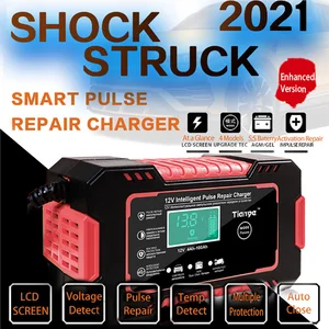 full automatic car battery charger 12v digital display battery charger power puls repair chargers wet dry lead acid lcd display free global shipping