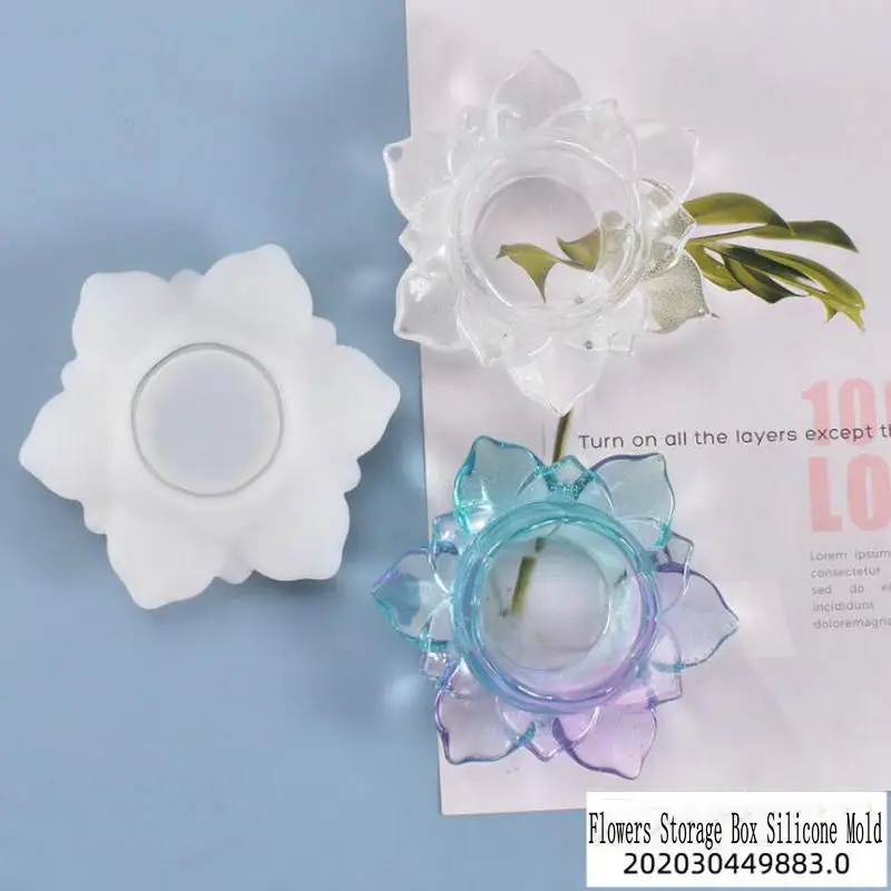 

DIY Flowers Storage Box Epoxy Resin Silicone Mold Jewelry Fillings Pendant Accessory Charms Handmade Cabochon Stuff Mould Craft