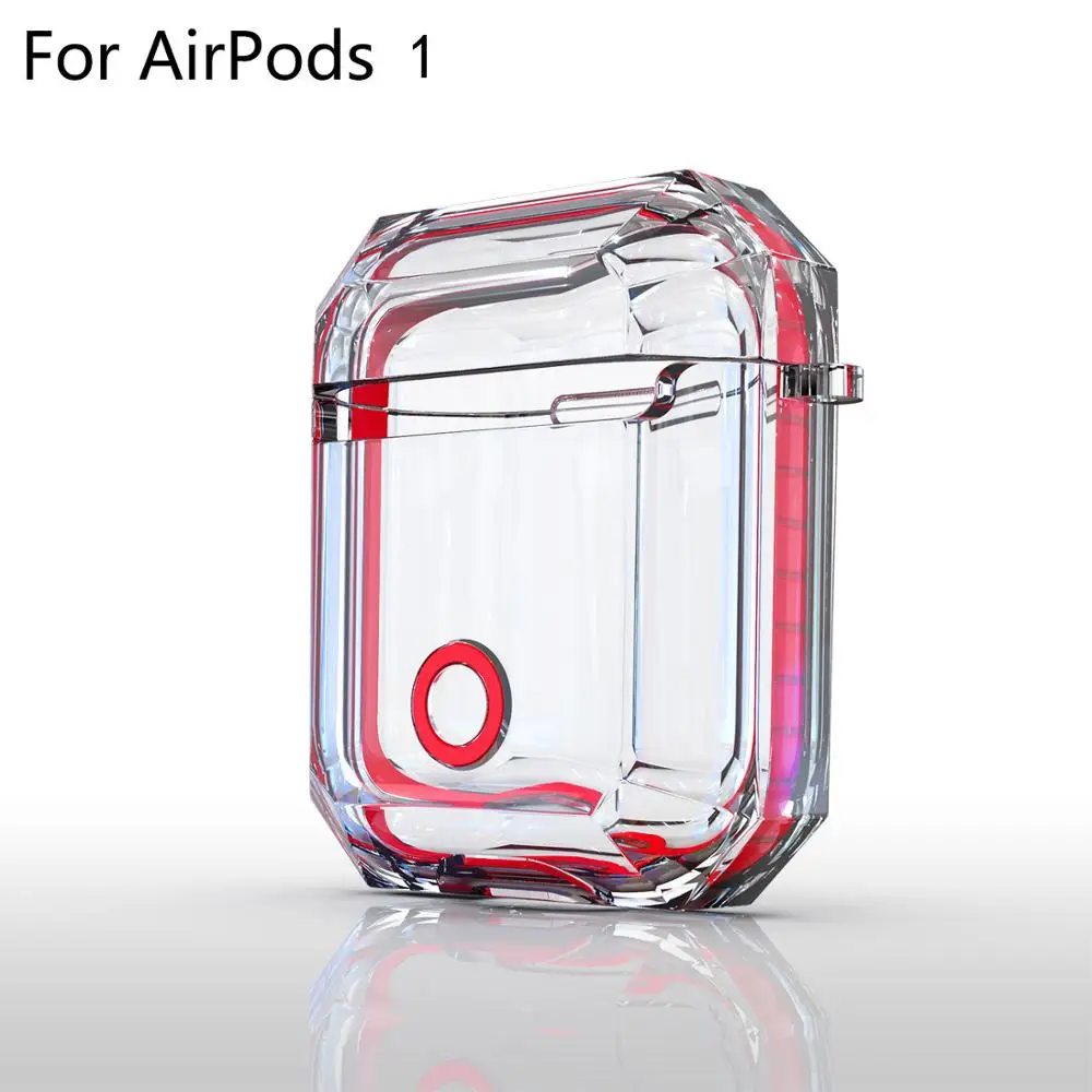 red for 1 Мягкий прозрачный чехол для наушников Apple Air Pods, беспроводные наушники, защитный чехол, аксессуары для наушников, чехол для Airpod 1 2 - Цвет: red for 1