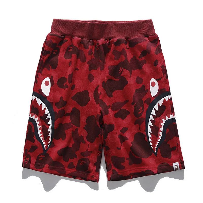 

Trendy camouflage multicolor teeth Print Shorts men's and women's identical Capris