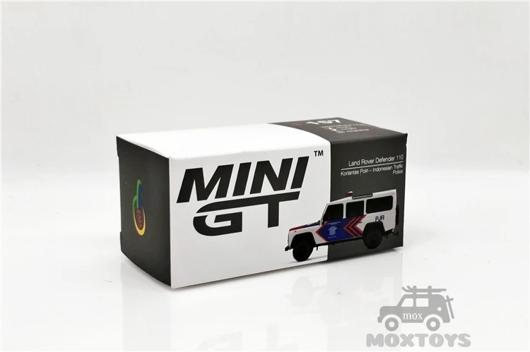 Мини GT 1:64 Land Rover Defender 110 Korlantas индонезийский Национальный трафик литая модель