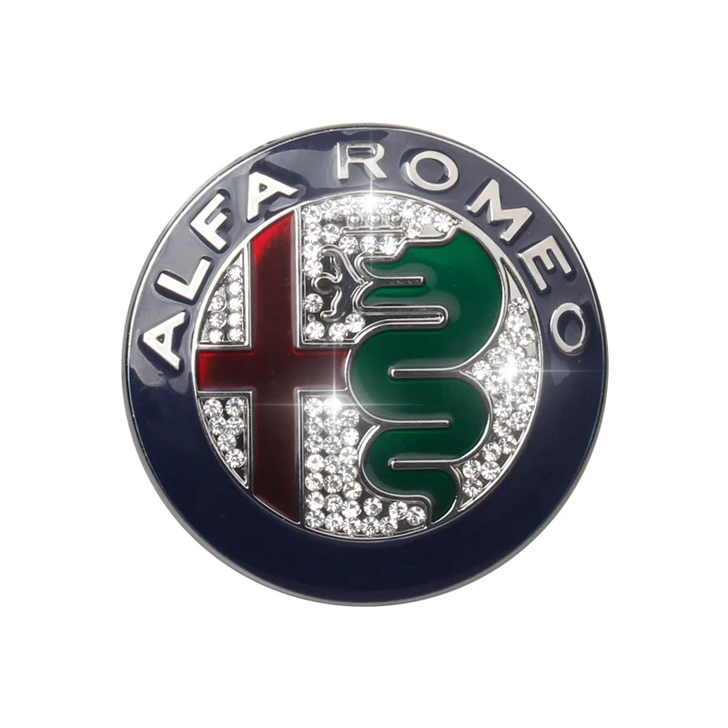10pcs silvery Color 74mm 7.4cm for ALFA ROMEO giulietta Stelvio diamond Car Logo emblem Badge sticker Mito 147 156 159 166 | Автомобили и