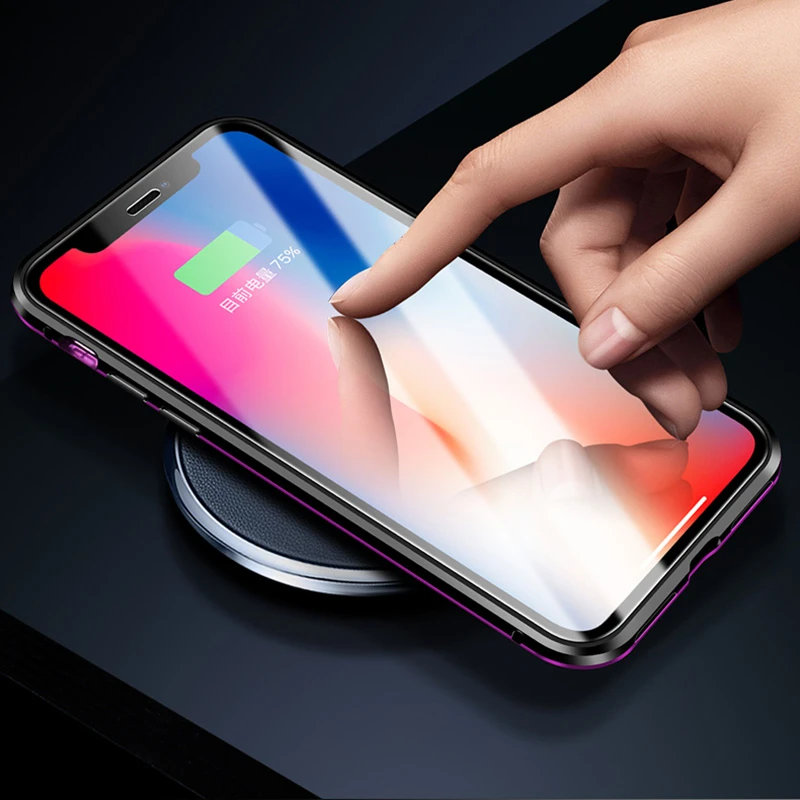 Стеклянный чехол для iPhone 11 Pro Max Магнитный с полной защитой 360 градусов