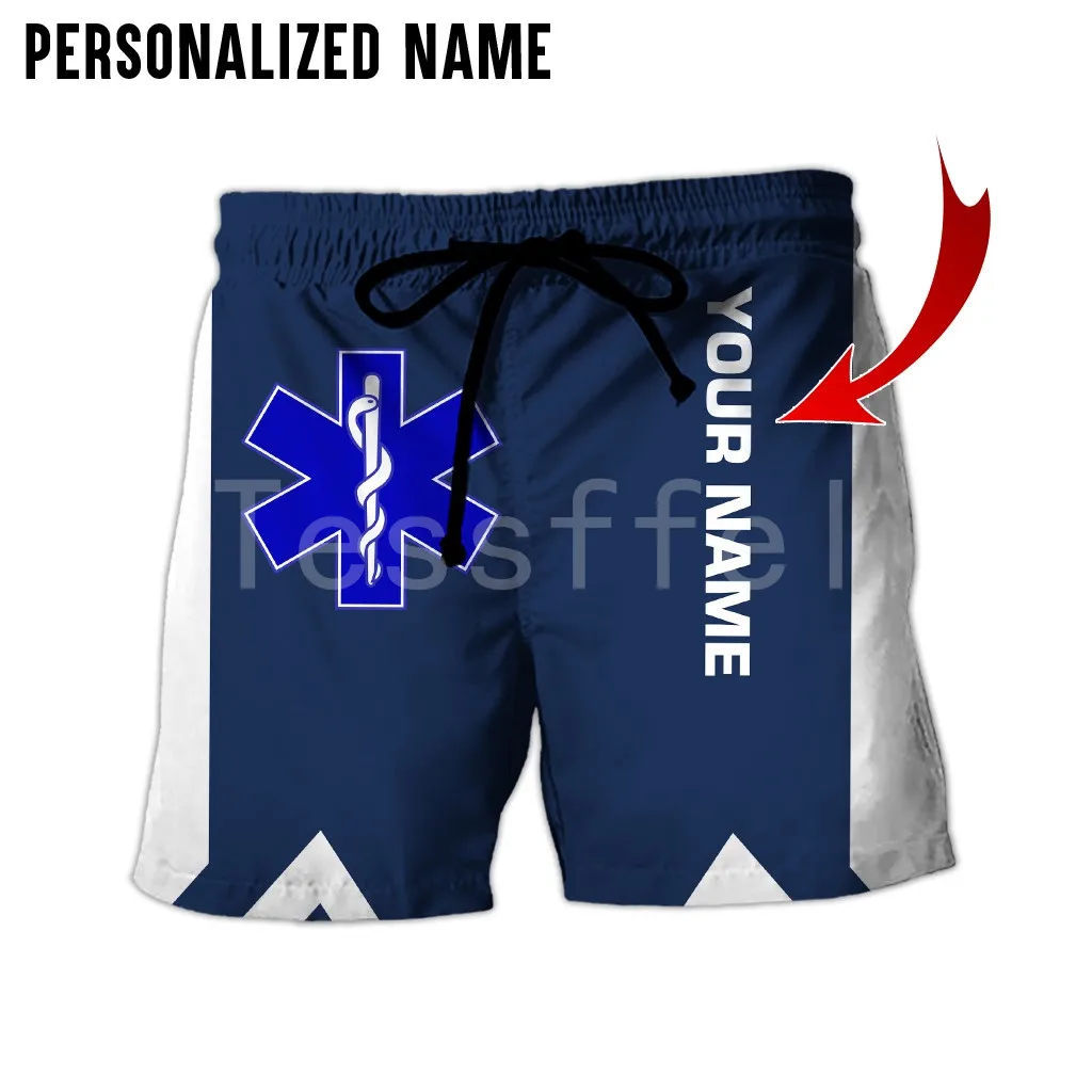 

Tessffel Emergency Medical Service EMS 3D Printed 2021 New Fashion Summer Casual Shorts Men/Women Harajuku Loose Beach Style-E31
