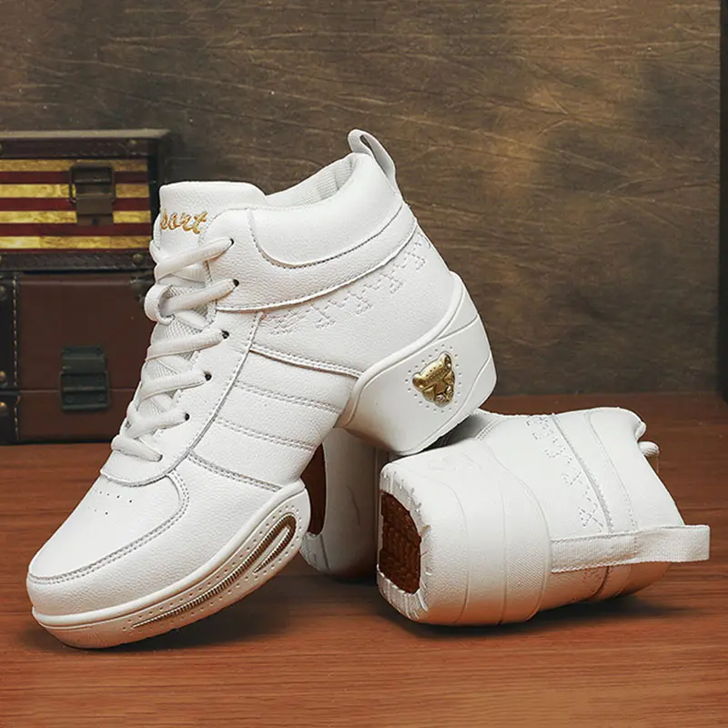 Dance Sneakers For Women Jazz Shoes Ladies Modern Dancing Shoes PU Outdoor Woman Girls Practice Sports Shoes Female Hip Hop Shoe