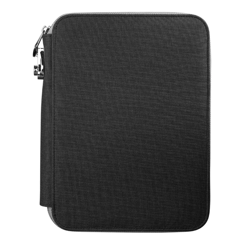 

G92E PU Leather Notebook Business Notepad Loose Leaf Binder Spiral Notebook with Zipper Lock Travelers Handbook Office Work B5