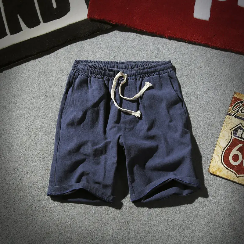 MrGB Fashion Cotton Line Shorts Men 2022 Summer Beach Casual Solid Baggy Basic Pockets Streetwear Men's Clothing | Мужская одежда