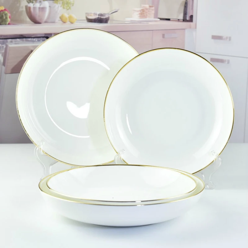 Белая керамика из костяного фарфора Пномпень бытовая оригинальная Суповая