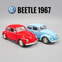 new product alloy car model simulation volkswagen beetle 1967 vintage car toy ornaments with pull back boxed
