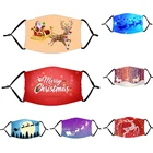 Маска для лица многоразовая с фильтром, регулируемая Пылезащитная дышащая, с рождественским принтом, 1 шт.