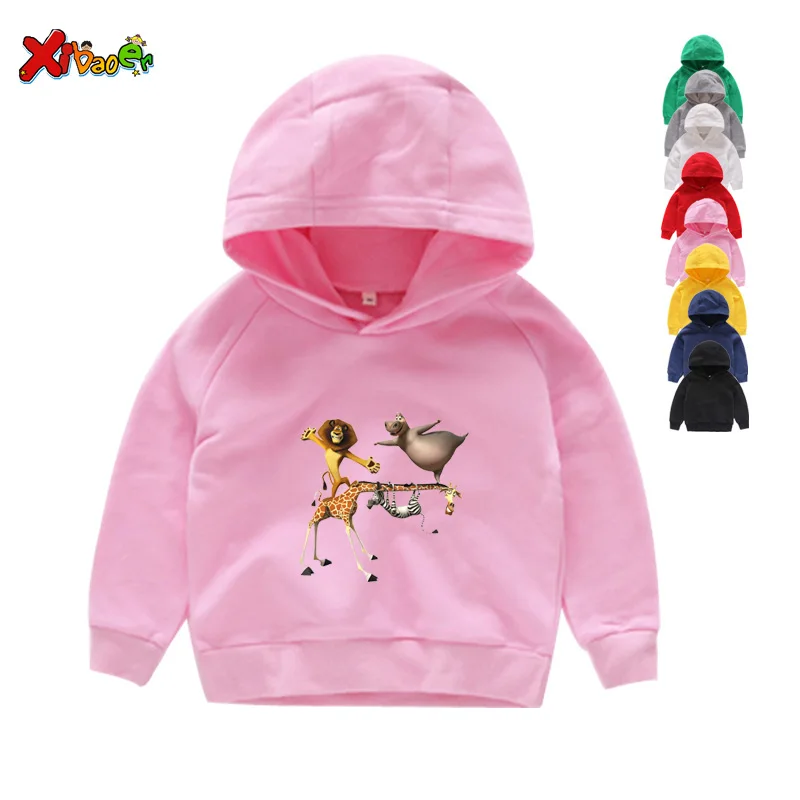 

Children Hoodies Sweatshirts Autumn Cartoon Printing Madagascar Cute Funny Hoodies 2T-8T Send Children Birthday Gift 3-15 Years