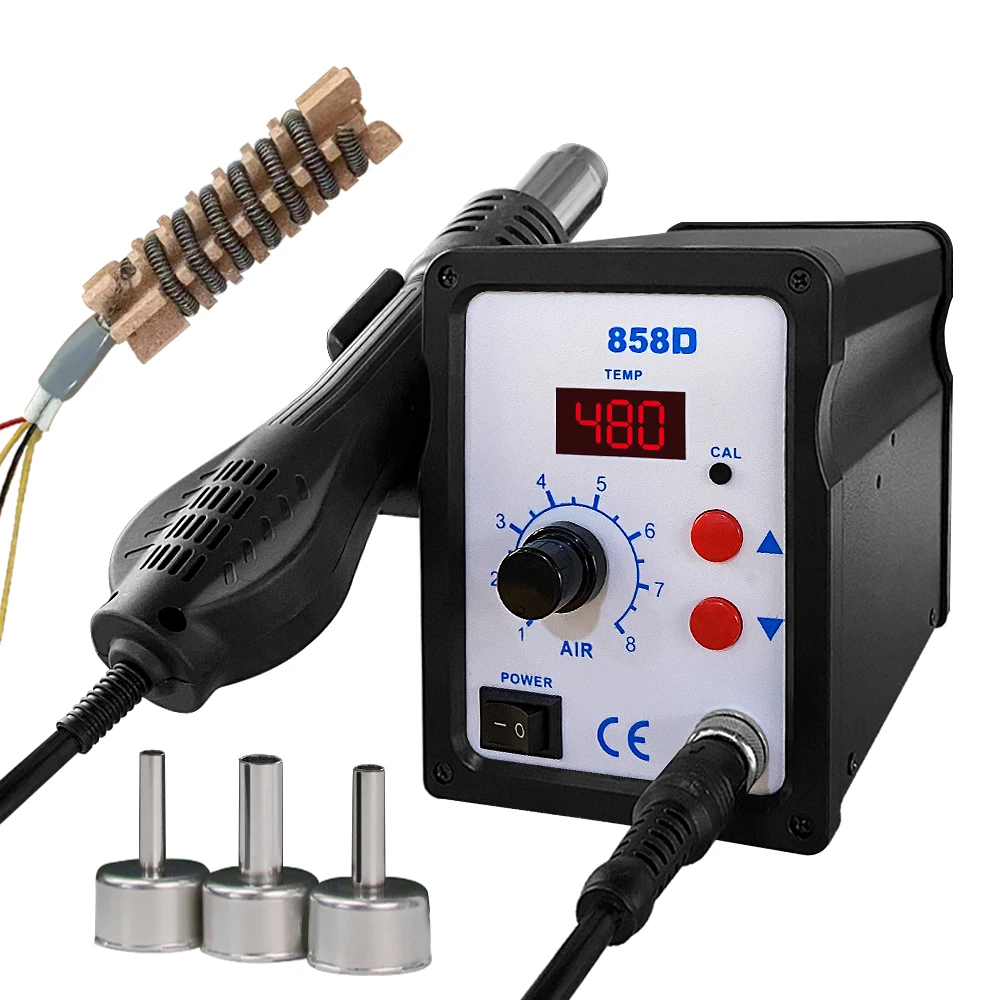 

Hot Air Gun 858D BGA Rework Solder Station Blower Hair Dryer Hairdryer Soldering Heat Gun 220V 110V For SMD SMT Welding Repair