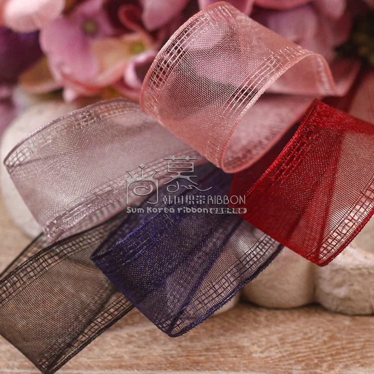 

100yards 10 16 25 38mm hollow out mesh edge organza sheer ribbon for wedding party decoration supplies hair bow diy craft