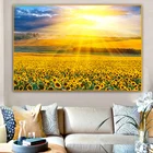 Современный скандинавский Подсолнух пейзаж ВИНТАЖНАЯ фотография холст живопись плакаты и принты настенное искусство картины для гостиной