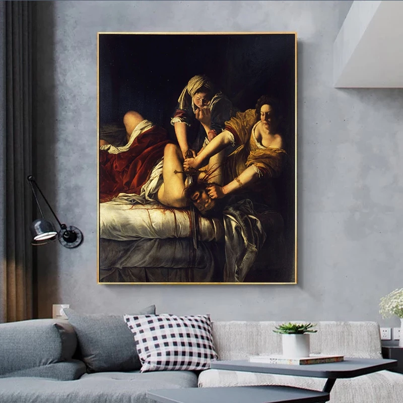 Голофернс Джудит блеск (Artemisia Gentileschi) холст постер украшение живопись | Дом и сад