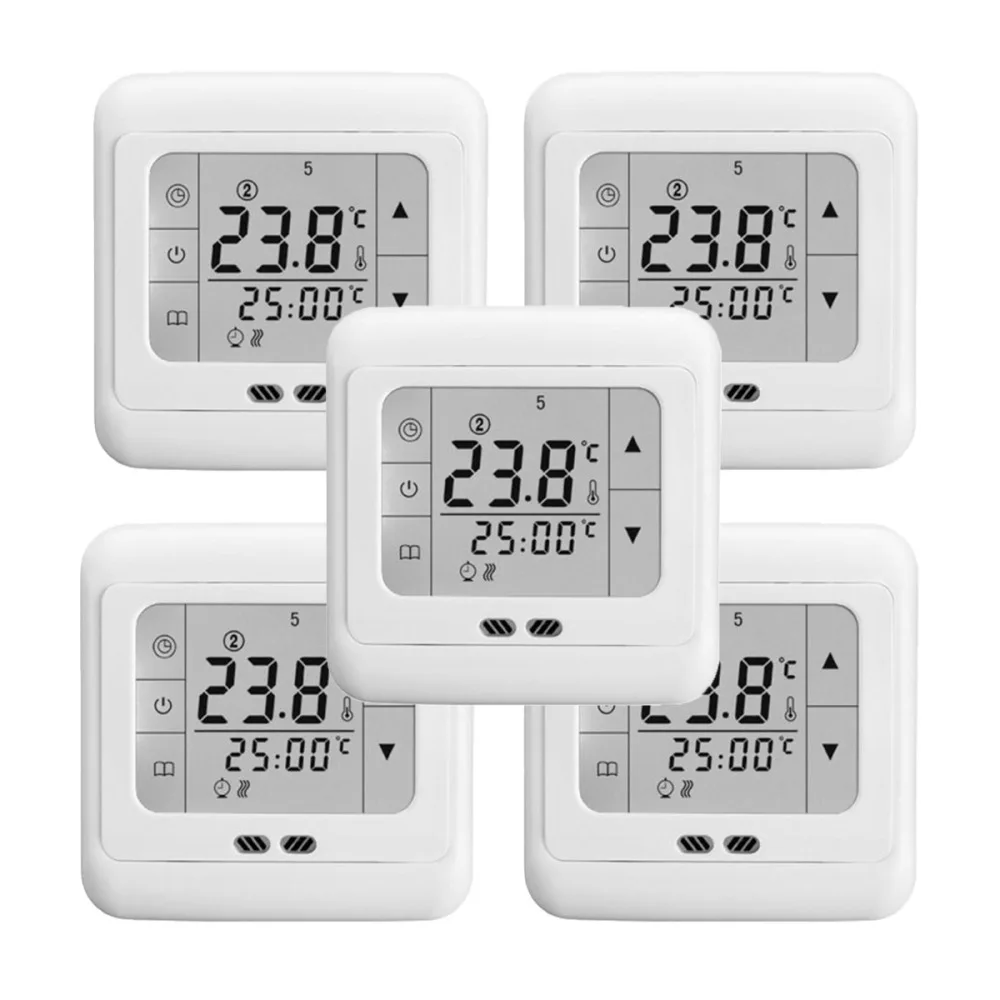 

Programmable Digital Thermoregulator Touch Screen Room Heating Thermostat Underfloor Heating for Warm Floor Electric Heating Sys