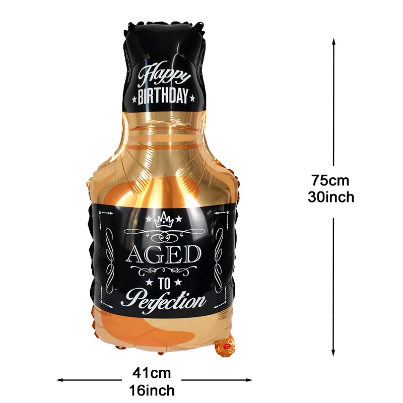 whiskey Большой бокал для шампанского, вина, виски, фольгированные воздушные шары с днем рождения, украшение для взрослых, товары для свадебной вечеринки, 18, 21, 25, 30, 40, 50, 60 - Цвет: whiskey