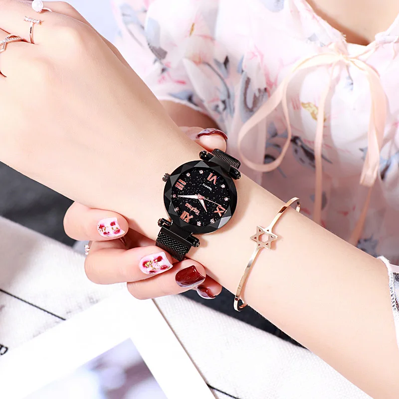 Часы наручные женские с магнитной застежкой роскошные модные повседневные