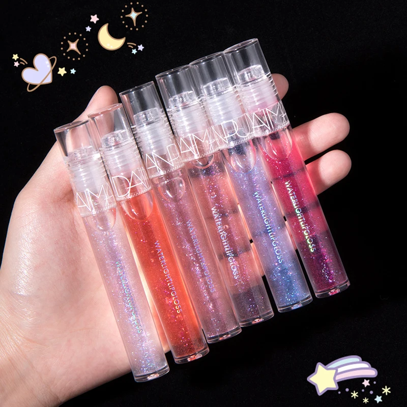 Влажный кристалл желе блеск для губ Блестящий Прозрачный минеральное масло
