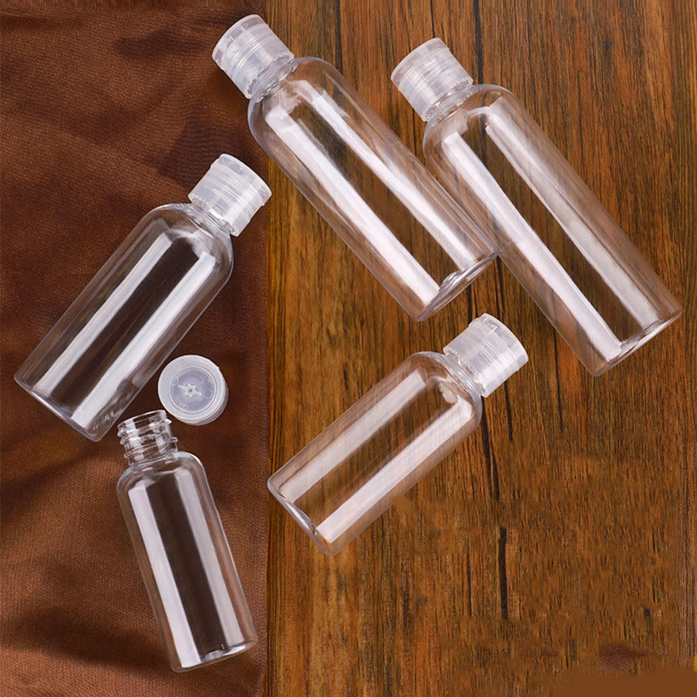 10/20/30/50/100ml Plastic PET Clear Flip Lid Lotion Bottles Cosmetic Shampoo Sample Containers Travel Liquid Refillable Bottle | Красота и