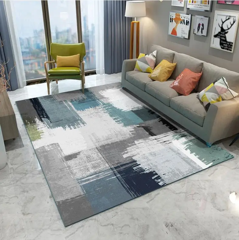 

2020 Brush Modern simple Nordic carpet living room bedroom bedside carpet floor mat Nordic ins geometry household carpet