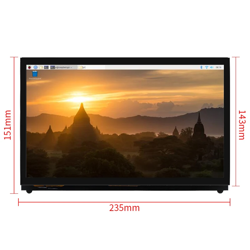 Емкостный сенсорный ЖК-экран для Raspberry Pi 4 Model B 10 1 дюйма 1024x600 4B/3B +/3B/Zero/PC/Jetson Nano |