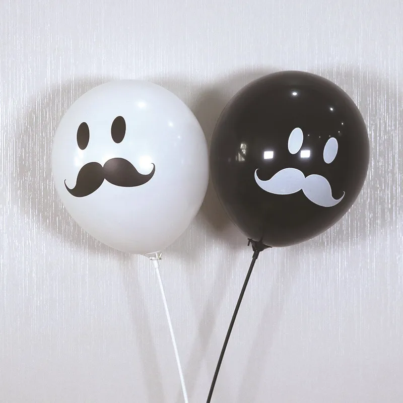 10 шт. латексные воздушные шары черные белые усы для свадьбы дня рождения