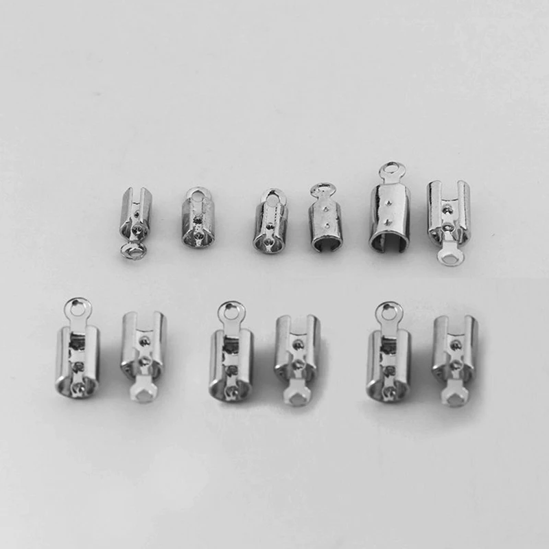 Обжимные зажимы для шнуров из нержавеющей стали концевые бусин кожаные