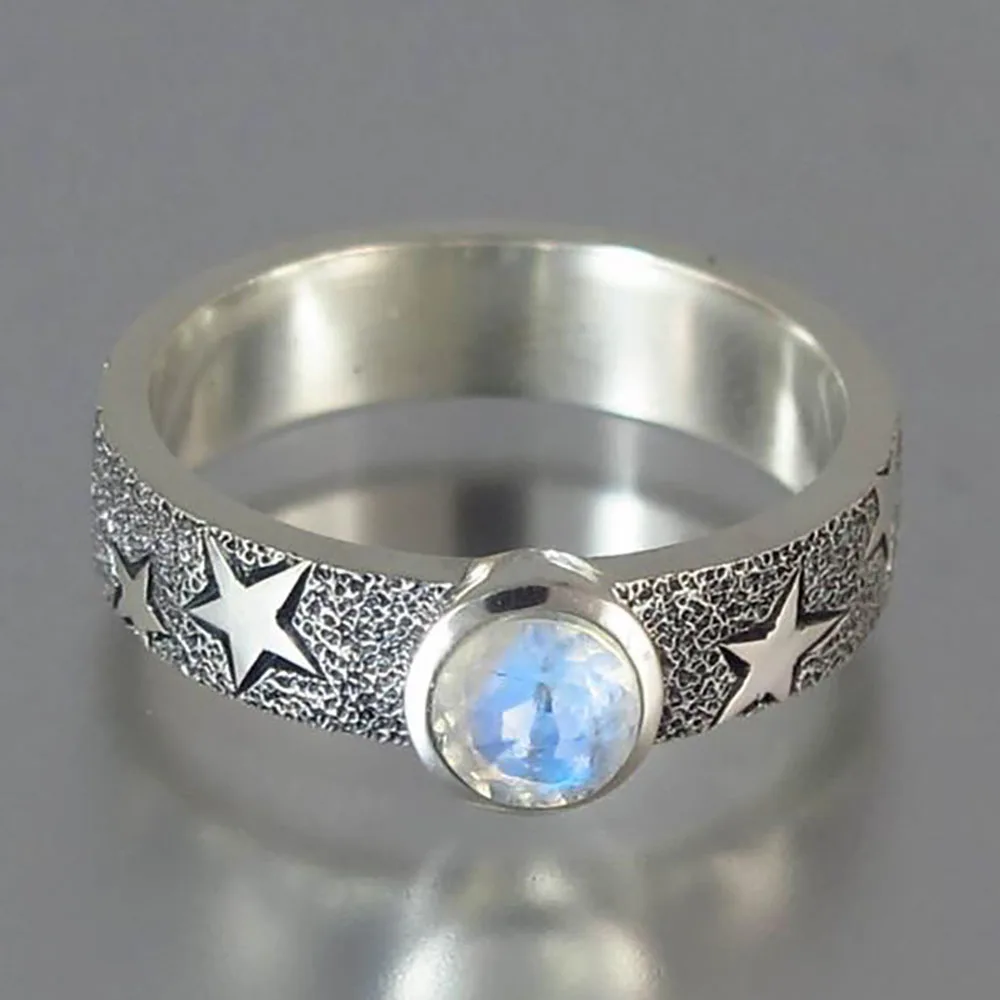 

Coconal Vintage Five-pointed Star Carved Ring All-match Travel Send Girlfriend Accessories Party Personalized Jewelry