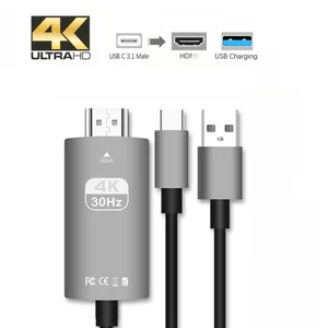 usb c type c to hdmi compatible cable 4k2k hd video audio charging adapter cable for samsung galaxy s8 s9 s10 huawei p20 p30 free global shipping