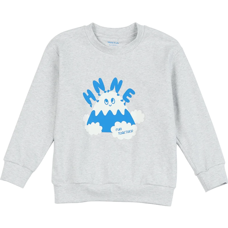 Hnne 2022 Autumn New Contrast Color Kids Hoodies Cartoon Print Cute Childrens Sweatshirts Thin Boys Grils Quality Joggers  Tops