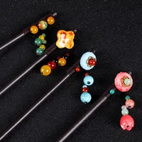 vintage flower wooden hair sticks handmade chinese style hair chopsticks women hairpins ethnic headpiece jewelry accessories