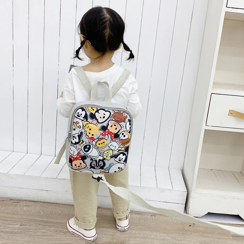 Disney Children's School Bag 2021 New Boy Girl Tide Cute Cartoon Baby Anti-lost Small Backpack Canvas Backpack