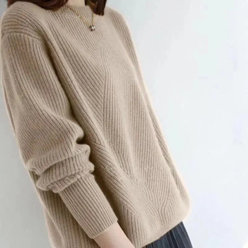 

DY Women Pullovers Sweater High Quality Oversized Jumper Split Fall Winter Clothes Black Red Yellow Camel 5 Colors
