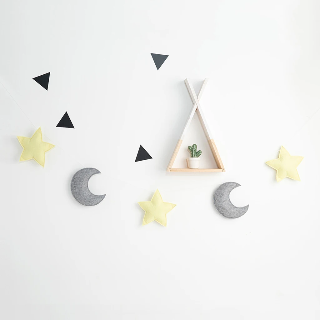 

5 Stars + Moon Ornaments Wall Hanging Art Decor Handmade Pendant