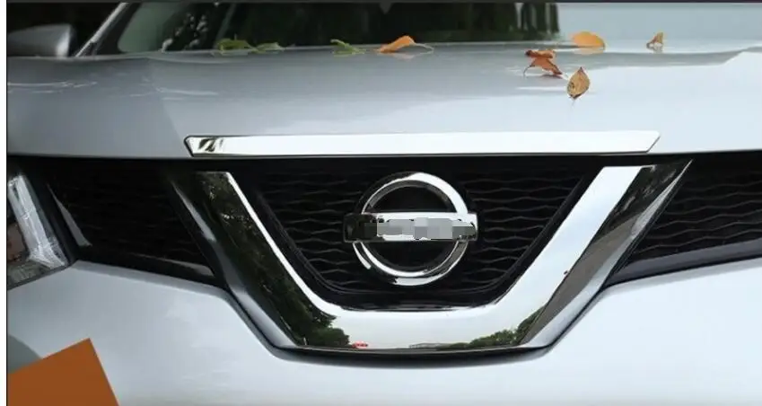 Подходит для 2014 2015 2016 Nissan Rogue x Trail Хромированная передняя капота из нержавеющей