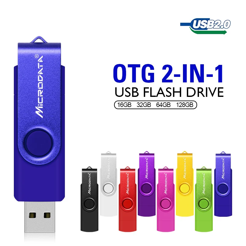 Металлический OTG флеш-накопитель 64 Гб 2 в 1 флэш-память usb 8 ГБ флэш-накопитель 16 32 128
